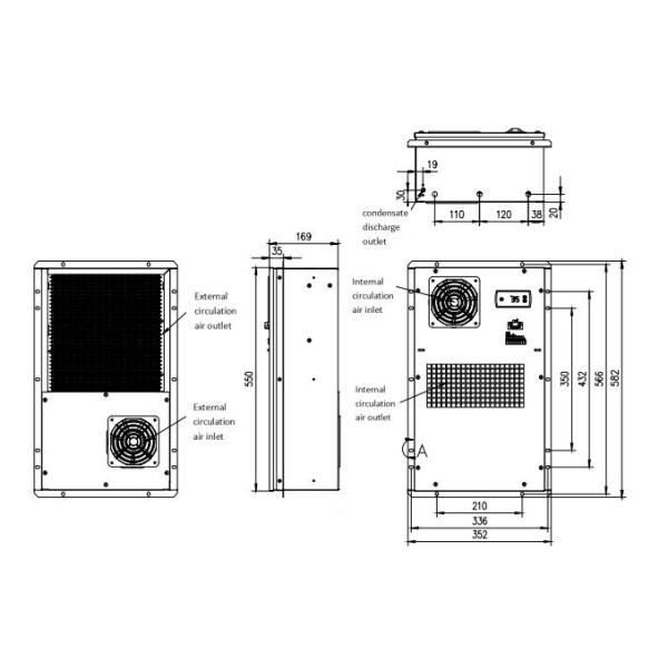 Low Noise AC220V 500W Outdoor Cabinet Air Conditioner