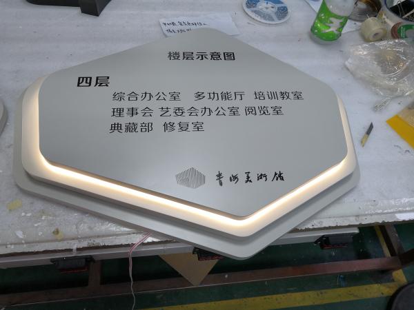 SUS LED Edge Lit Signs Wall Mounted 12mm Stainless Steel Panel Digital Printed