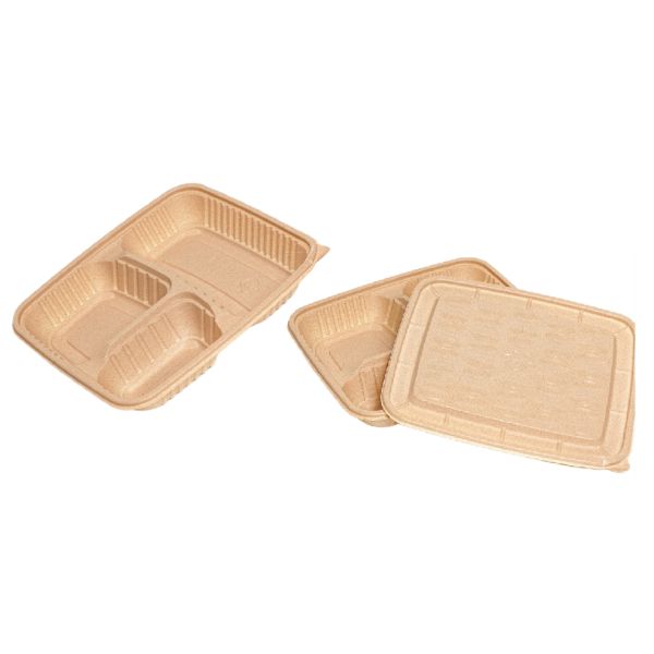 Biodegradable Disposable Rice Husk Fiber  Meal box for cold or hot food