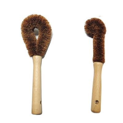 Eco Friendly Natural Fibre Kitchen Cleaning Brush With Handle 23cm