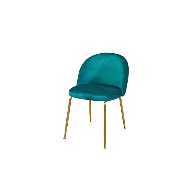 Velvet Flannelette Powder Metal Leg Modern Leisure Chair