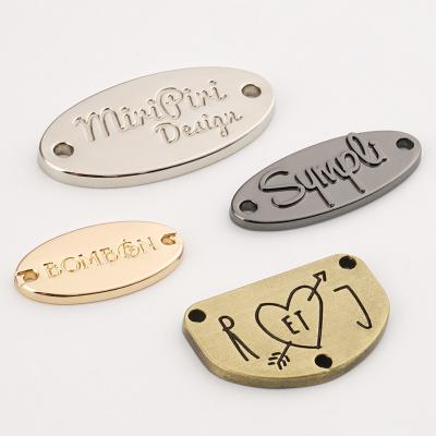 Metal Custom Sewing Labels Engrave Garment Bikini Metal Logo Tag For Clothing