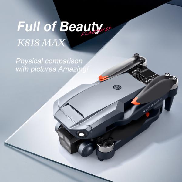 Quadcopter de fotografia aérea dobrável K818 Max Mini Drone com câmera 4k HD Smart Brushless Motor e evitação de obstáculos