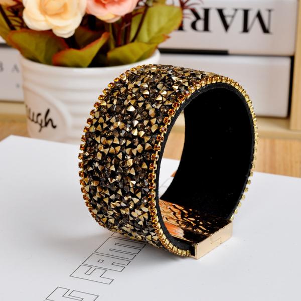 PU leather creative personality DIY beads wide magnet clasp bracelet Bangle Bracelet