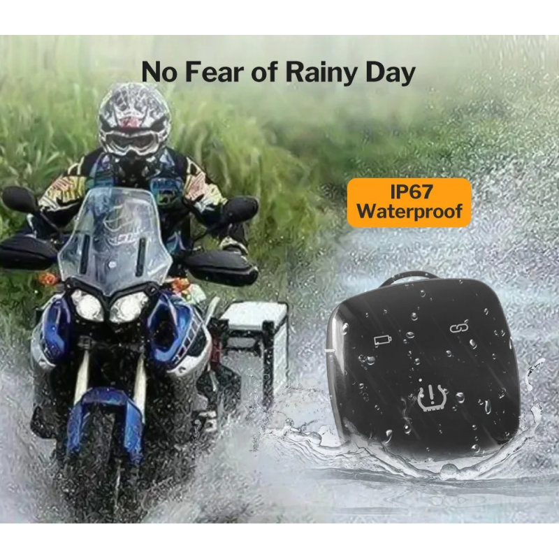 Motor Tricycle wireless BL8 External TPMS Sensor with Chargeable Receiver Keyboard and Mobile APP Compatible with Android & IOS