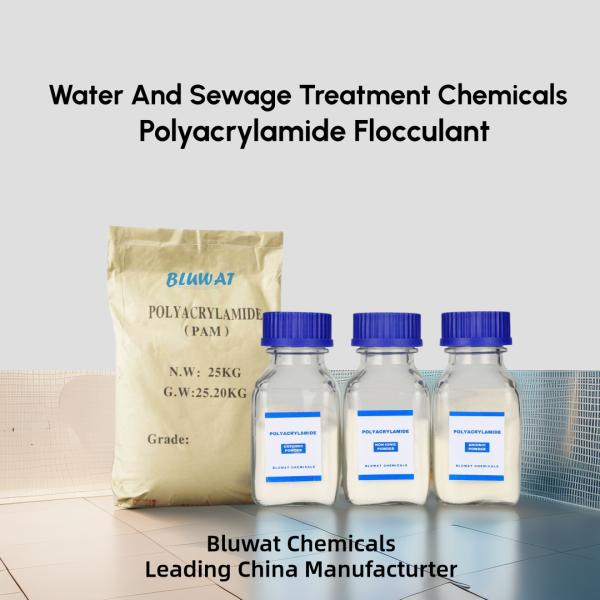 Polyacrylamide PAM Polyelectrolyte Water And Sewage Treatment Chemicals Used In Stp Plant