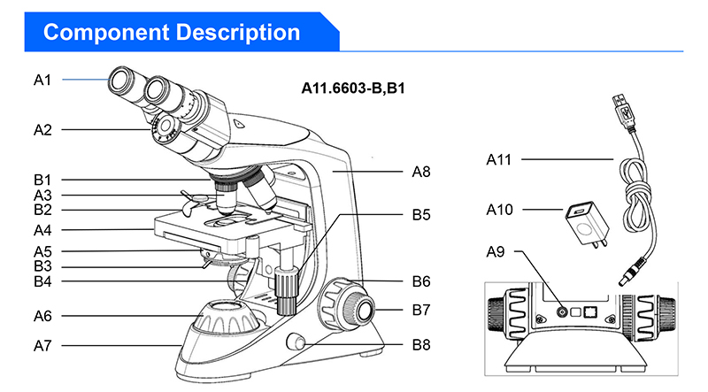 Микроскоп ахроматической школы OPTO-EDU A11.6603-M 1000x Monocular