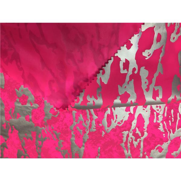 Reflective Effect Garment Leather Fabric 0.1mm For Outdoor Coat With Camouflage Print
