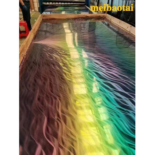 Laser Pattern Rainbow Stainless Steel Sheet 0.65mm Thickness for Office Hall Club Hotel Lobby Decoration