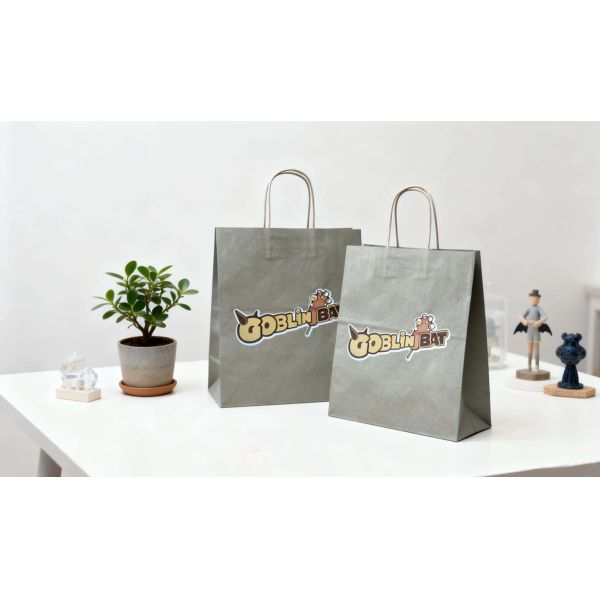 Customized Disposable Kraft Paper Twisted  Handle Bag Printing MOQ 50000 Pieces Take Away Bag