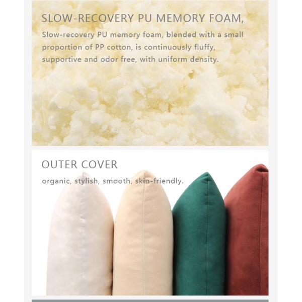 Customizable Memory Foam Cervical Pillow 100% Cotton Outer Cover With Zippers