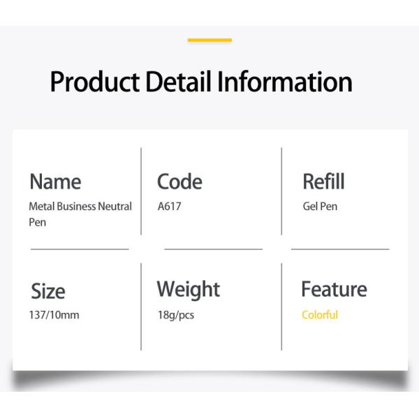 Plug-In Type Metal Creative Gel Ink Pen Business Office Writing Neutral Pen