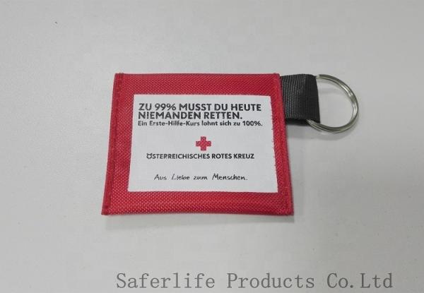 Competitive promotion products key chain emergency disposable CPR face shields