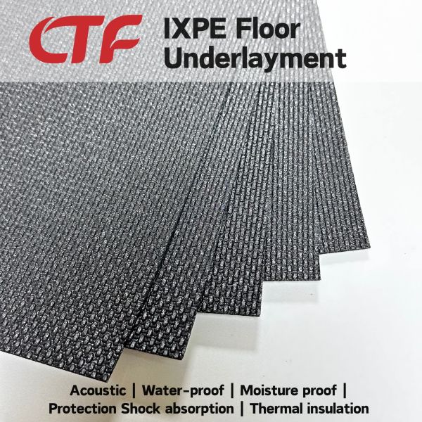 Sound Absorbing Moisture Resistant IXPE Floor Underlay Cushion Pad Fit PVC SPC Floors For Apartments Hotels Hospital Renovation Works