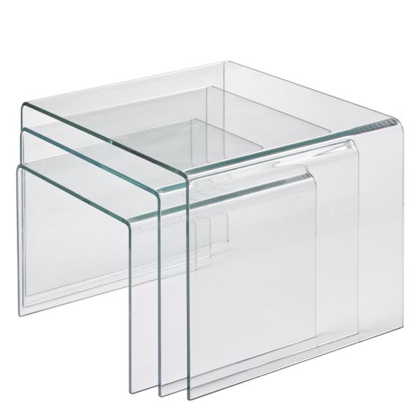 Lightweight Coffee Cafe Tables Glass Material Multipurpose Practical