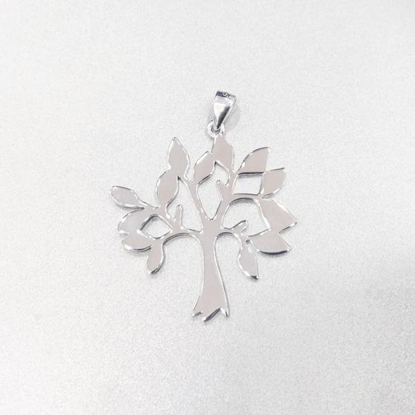 Life Tree Nature Style Plain Silver Pendant For Engagement / Wedding