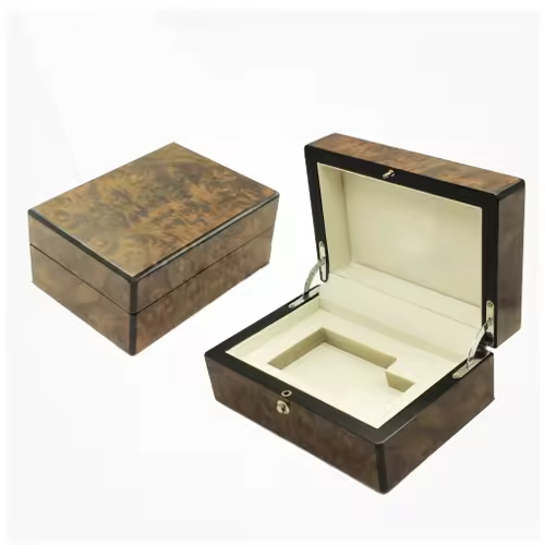 Lacquered Wooden Perfume Box with Velvet Lining Luxury Gift Packaging