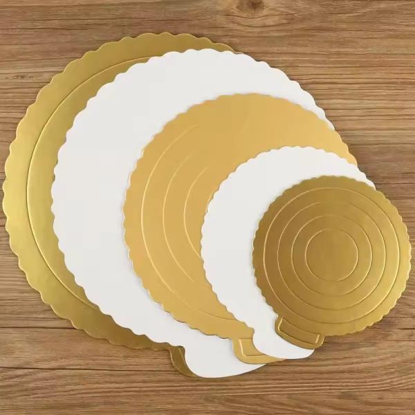 12 inch Custom Design Food Grade Round Cake Tray Gold Cake Board for Cake Packing