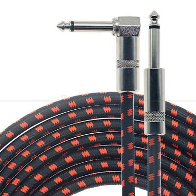 3ft 10ft 3m 5m 1/4 6.35mm Mono TS Right Angle Jack Electric Instrument Accessory Amp Effect Amplifier Guitar Patch Cable