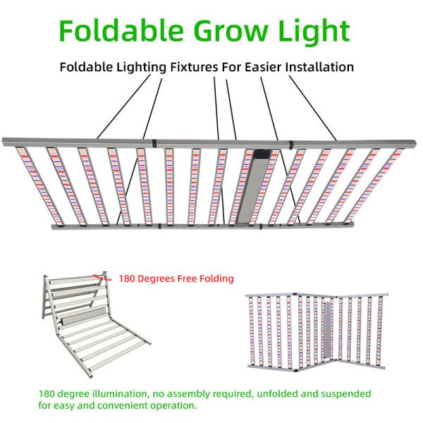 Meilleur haut Ppfd plein spectre 15 Bar 1600W UV LED Plant Grow Lights Pliable Serre intérieure Commercial