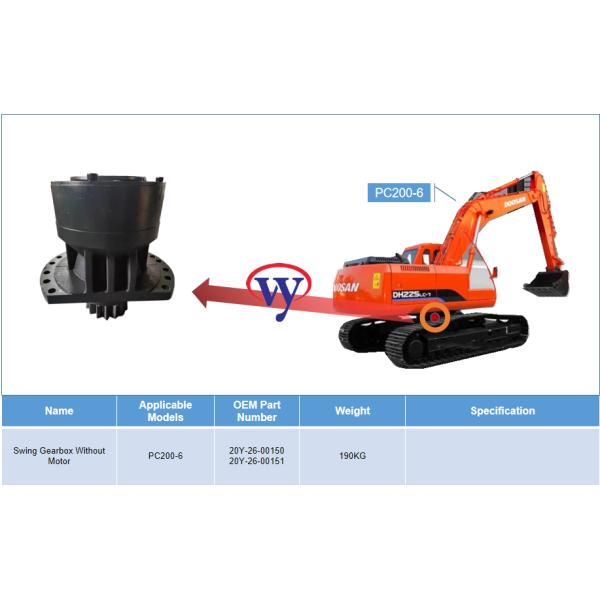 PC200-6 Gear Reduction Gearbox PC200-6D102 Swing Gearbox 20Y-26-00151 20Y-26-00150