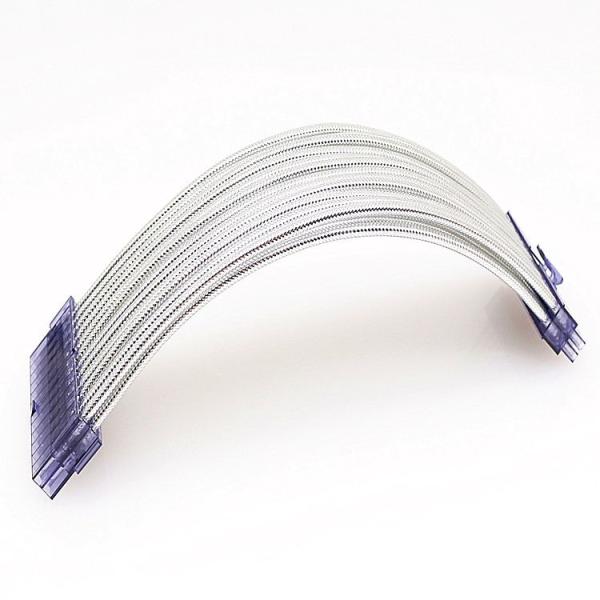 ATX 24-pin Male to 24-pin Female Adapter Power Supply Extension Cable Bright Extension Cord Transparent Blue Plastic Shell