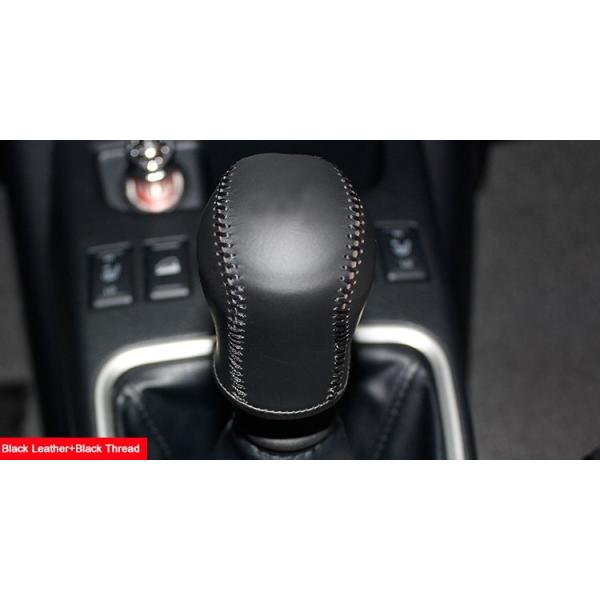 Black Leather Gear Shift Knob Cover for Nissan X-Trail Qashqai 2 Manual Transmission