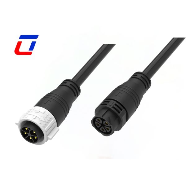 M25 5 Pin Electrical Wire To Wire Connectors 300V Round Waterproof Connector