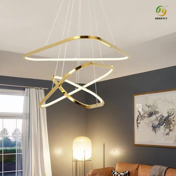Quarto moderno de aço inoxidável de Ring Light For Living Room do triângulo luxuoso