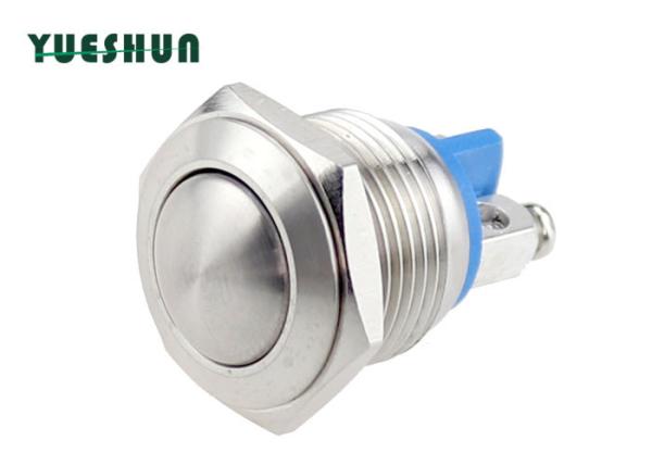 Metal Anti Vandal Push Button Switch 16mm Ball Round Head Normal Open Waterproof