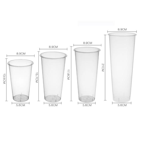 China manufacturer custom printing logo clear PP disposable plastic drink milk tea cup coffe juice cup with lids
