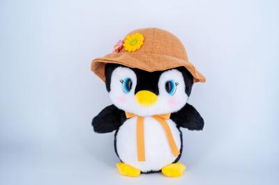 Customizable Cute Penguin Soft Toy Stuffed Animal With Hat Wearing And Backpack
