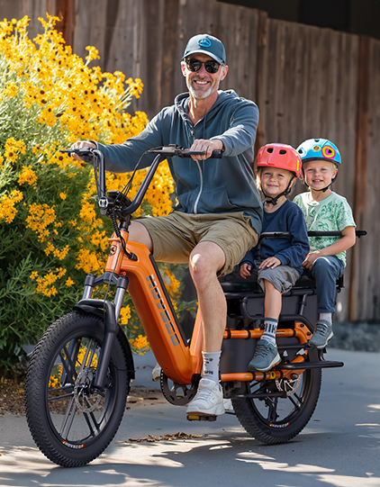 Sturdy 750W All-Terrain Fat Tire Cargo E-bike Perfect for Family Groceries and School Runs Fat Bike