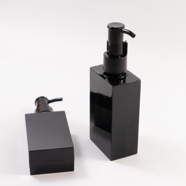 Бутылки квадрата PETG ухода за волосами бутылки PETG черные косметические с насосом крышки