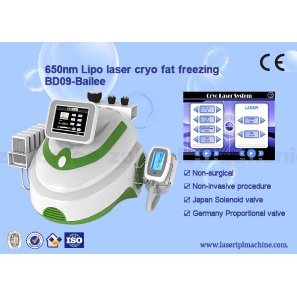 Cryolipolysis + lipoレーザー（8つのレーザーのパッド） +キャビテーション+ rfの真空の減量機械