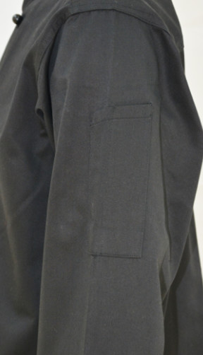 Long Sleeve Men'S Protective Work Clothing Black Chef Jacket Eco Friendly