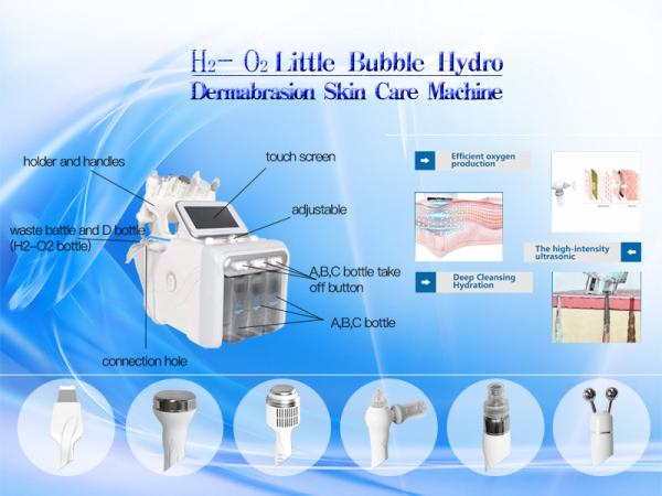 H2O2 Hydra Dermabrasion Machine , Oxygen Jet Peeling Hydrafacial Device