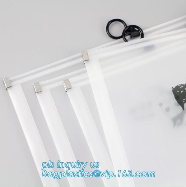 Fashion lock Packaging Bag with Slider Fashion PVC sealed stationery bag, stationery frosted pvc bag with slider
