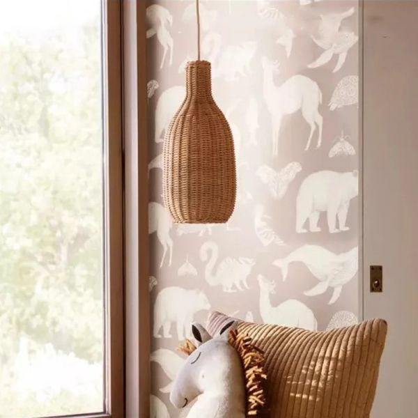 Dining Room Lamp Cafe LED farmhouse Village Vintage Handmade Wicker Pendant Light(WH-WP-112)