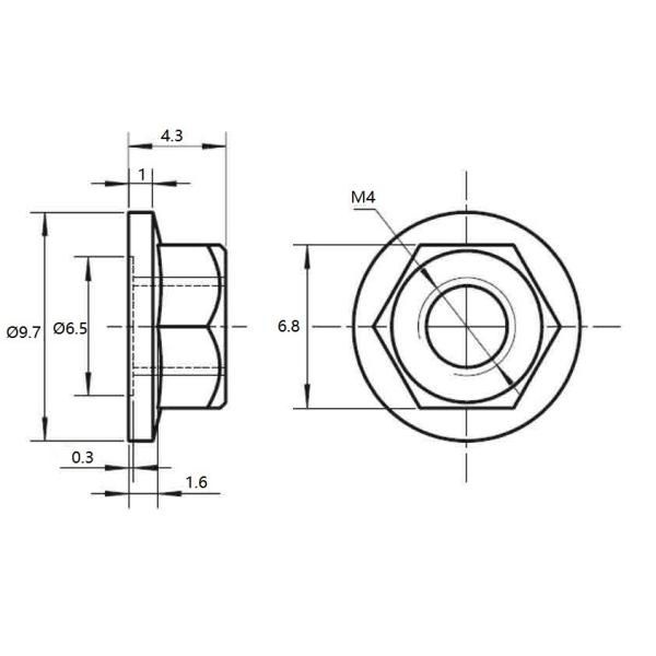 M4 M5 Hex Nut Galvanized Carbon Steel Round Self Locking Hex Flange Nut With Serrated