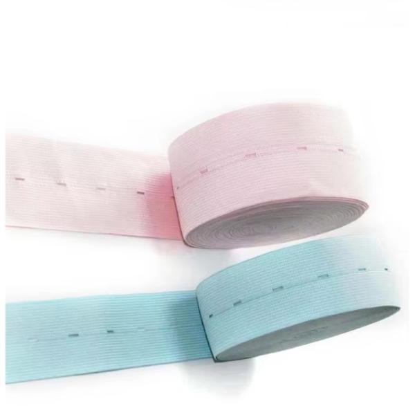 Fetal Heart Monitoring Buttonhole Elastic Polyester Knitted Adjustable Waistband for Kids