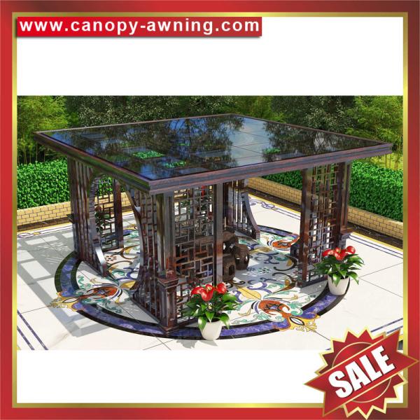outdoor public garden park villa hotel wood style aluminum Aluminium alloy metal gazebo pavilion kiosk canopy shelter