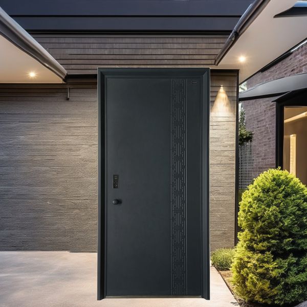Residential Security Swing Door Custom Polymer Steel Build Exterior Front Entry Door