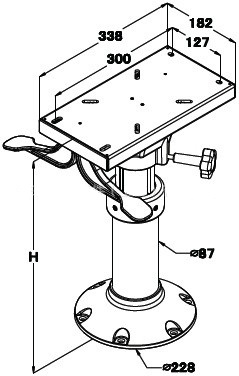 Base del asiento de la suspensión del barco Placa de la base del asiento del yate marino de aleación de aluminio giratorio deslizante
