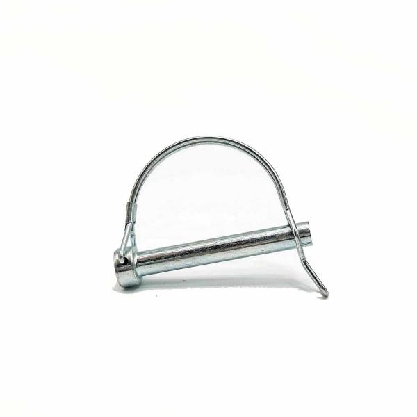 3/8'' Round Wire Lock Pin Carbon Steel Yellow Zinc Effective Length 1-1/2'' For Trailer Couplings And Hitches