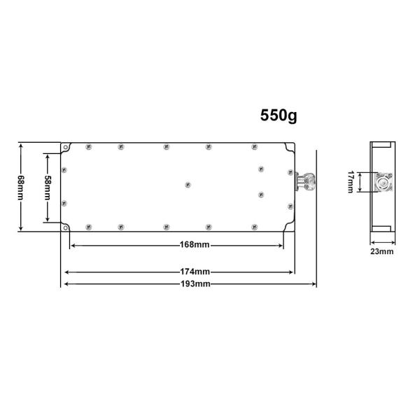 Высокая мощность 100W120-200МГц 3700-3900МГц VSWR & Temp защита Lora цифровой FPVDJI защита дронов