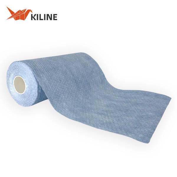 Blue Wood Pulp PP Rolled Disposable Cleaning Cloths 250x250mm