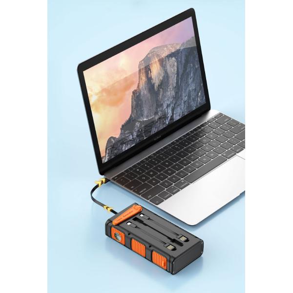 Centrale portative de lithium de câble intégré de systèmes solaires 10000mAh~30000mAh intelligent