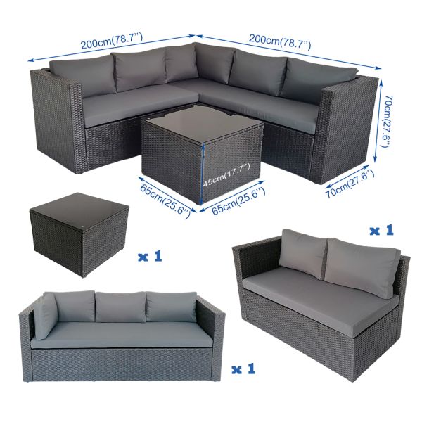 Inexpensive Outdoor Sofas Rattan Wicker Patio Garden Sofa Set Furniture