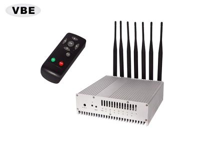 7 Bands 16W GPS Signal Jammer Remote Control VHF / UHF / GSM Silver Color